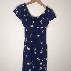 EXPRESS Long Blue Flower Dress Size XS